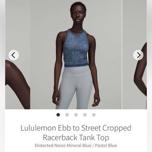 Lululemon Ebb to Street Cropped Racerback Tank Top Size 6